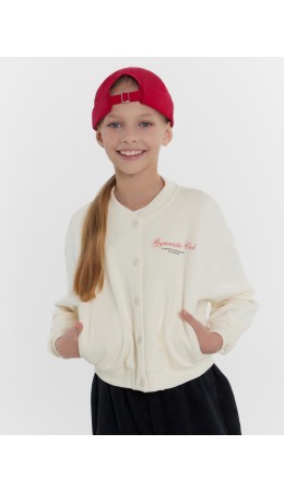 Бомбер молочный +печать