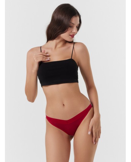 Трусы полоска на бордовом