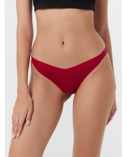 Трусы полоска на бордовом