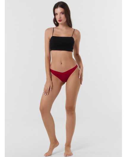 Трусы полоска на бордовом