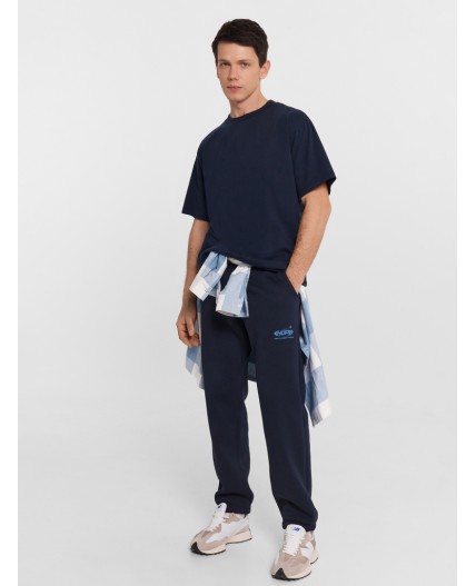 Брюки неви +печать