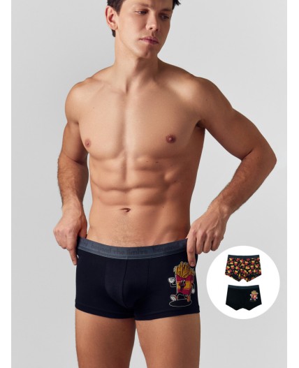 Трусы черный +картошка на черном