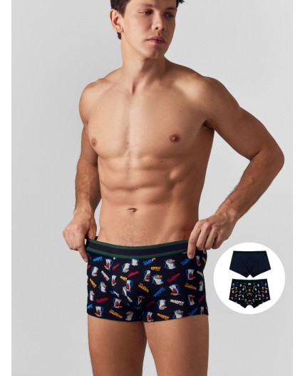 Трусы прикольные пингвины +глубокий синий5