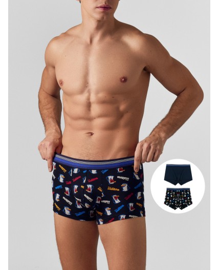 Трусы прикольные пингвины +глубокий синий4