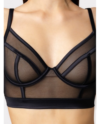 Бюстгальтер черный в горошек