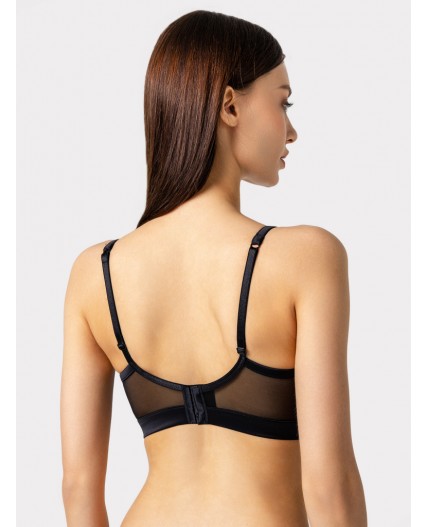 Бюстгальтер черный в горошек