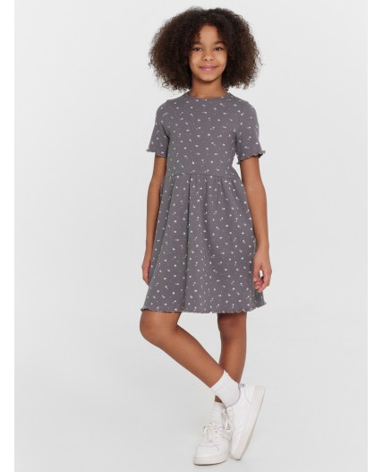 Платье цветочки на т.сером