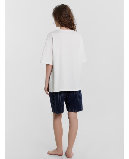 Комплект белый +голубая полоска на море