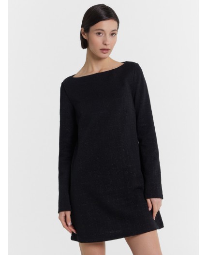 Платье клетка на черном