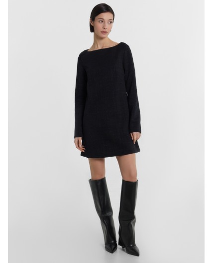 Платье клетка на черном