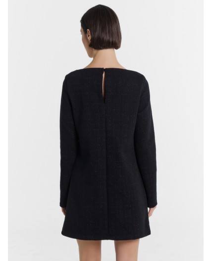 Платье клетка на черном