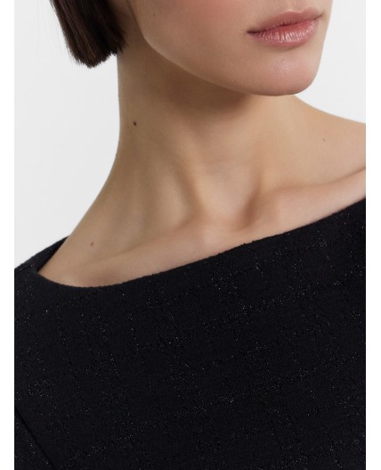 Платье клетка на черном