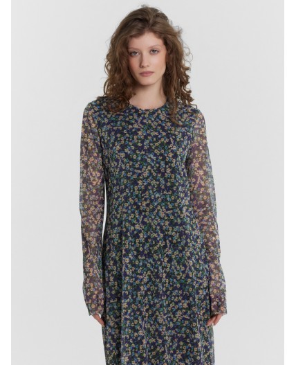 Платье синие цветы