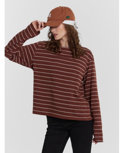 Джемпер полоска на капучино