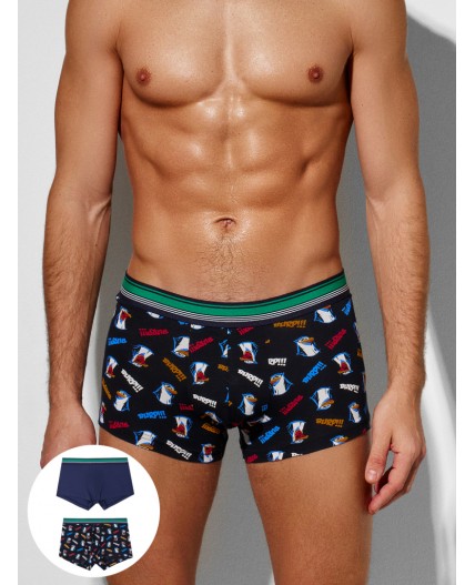 Трусы прикольные пингвины +глубокий синий