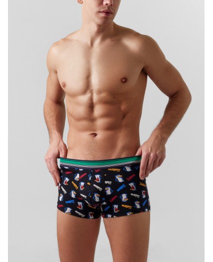 Трусы прикольные пингвины +глубокий синий