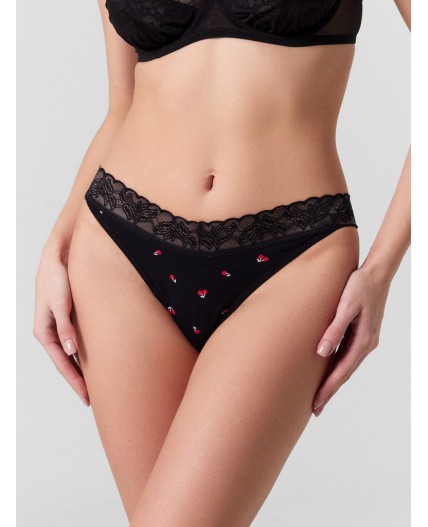 Трусы вишенки на черном