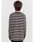 Лонгслив черно -молочная полоска