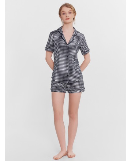 Комплект черная клетка на белом