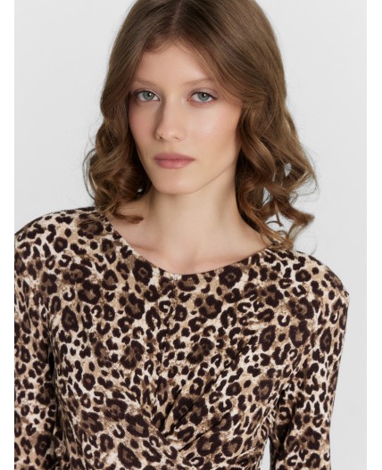 Платье мелкий леопард