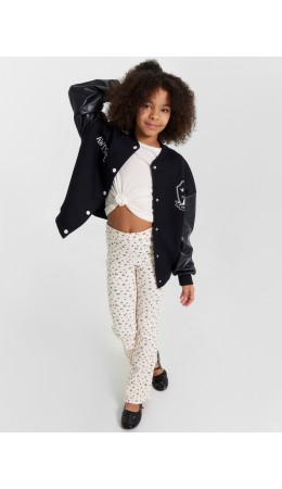 Легинсы цветочки на молочном