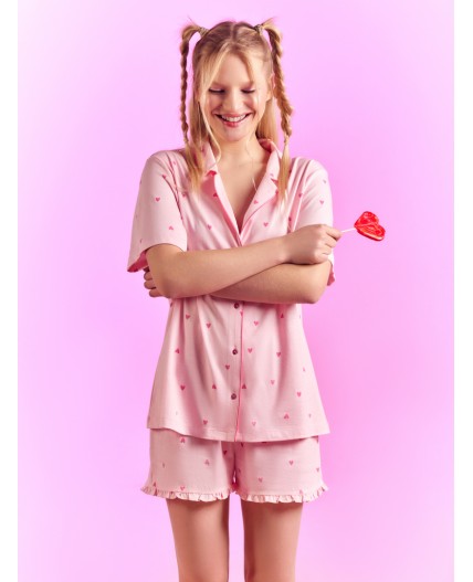 Комплект розовые сердечки