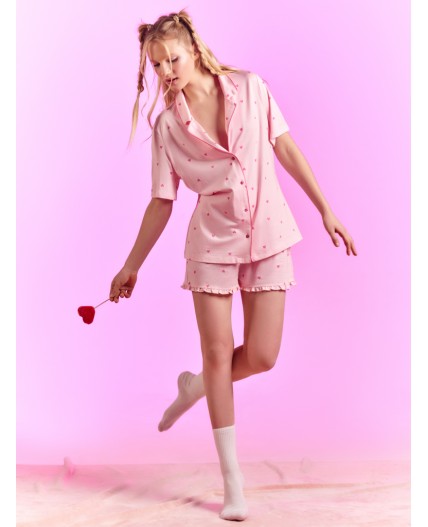 Комплект розовые сердечки