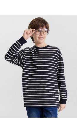 Лонгслив белая полоска на неви