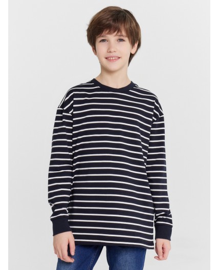 Лонгслив белая полоска на неви