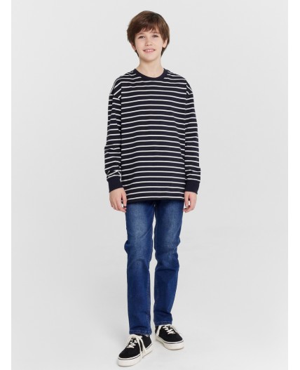 Лонгслив белая полоска на неви