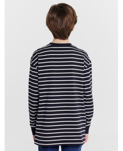 Лонгслив белая полоска на неви