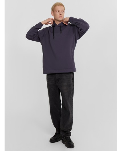 Худи серо -синий