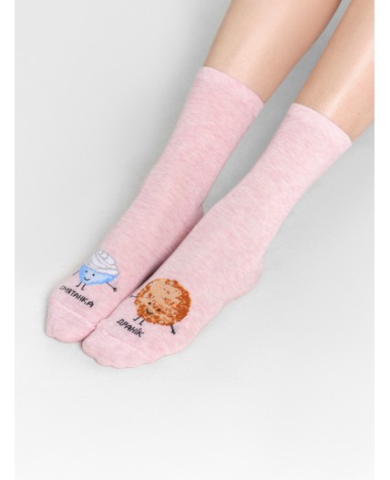 Носки розовый меланж