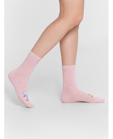 Носки розовый меланж