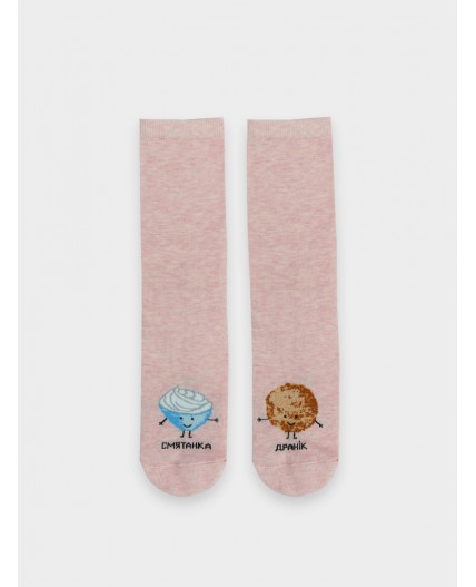 Носки розовый меланж