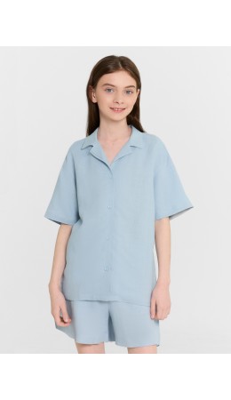 Рубашка серо -голубой1