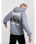 Худи сизый +печать
