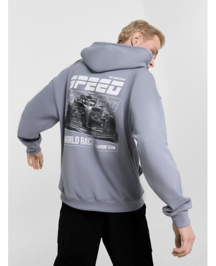 Худи сизый +печать