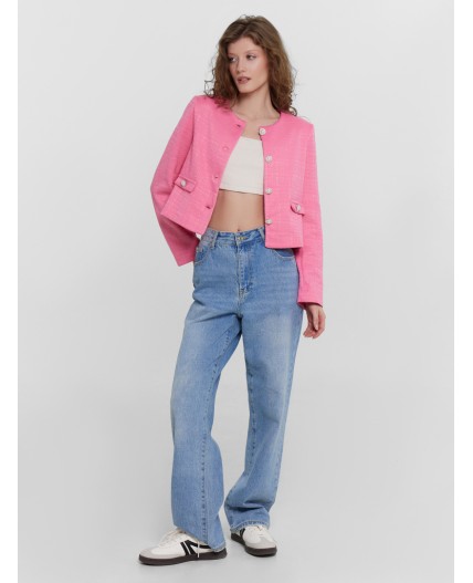 Жакет розовый твид