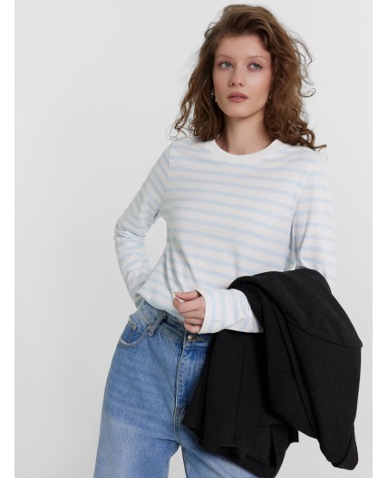 Джемпер бело -голубая полоска