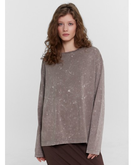 Джемпер ACID WASH коричневый