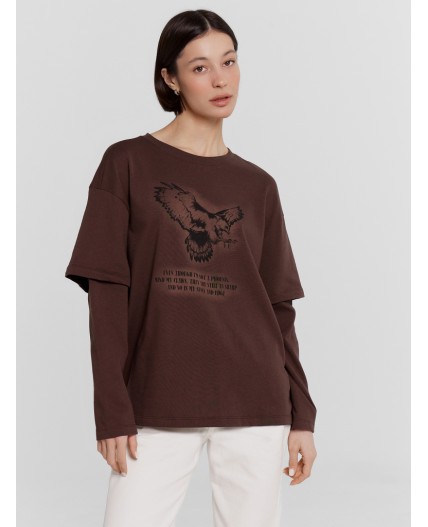 Джемпер шоколадное мартини +печать