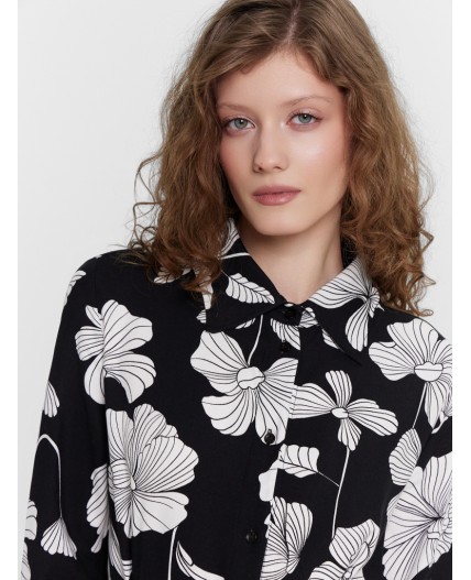 Платье цветы на черном