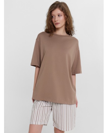 Комплект мокко +мокко полоска на белом