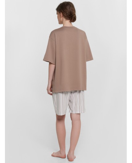 Комплект мокко +мокко полоска на белом