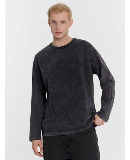 Лонгслив ACID WASH черный янтарь