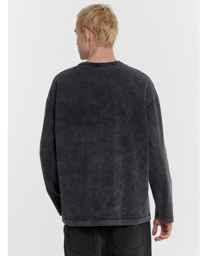 Лонгслив ACID WASH черный янтарь