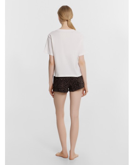 Комплект белый +шоколадный леопард