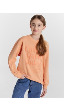 Лонгслив персик +печать