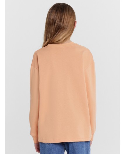 Лонгслив персик +печать